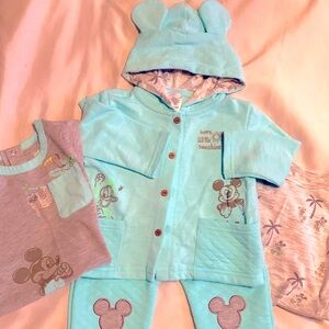 Disney Mickey Baby 4-Piece Layette Set 18 Months- 2 Shirts, Jacket, Pants